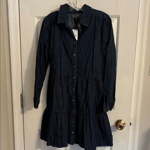J. Crew Indigo Denim Shirt Dress